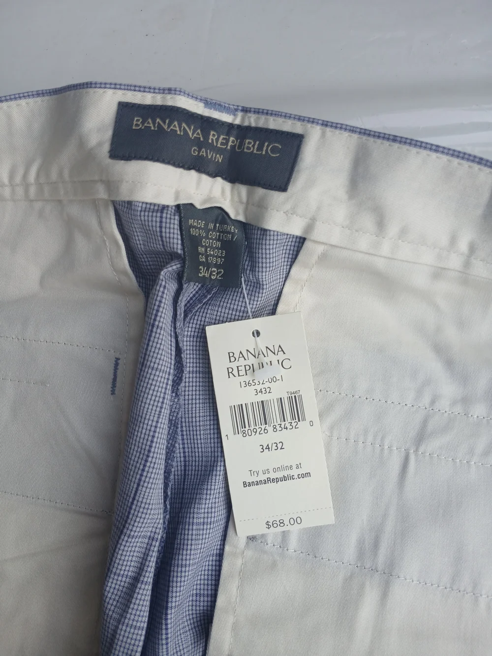 Banana Republic Light Blue Plaid Chinos